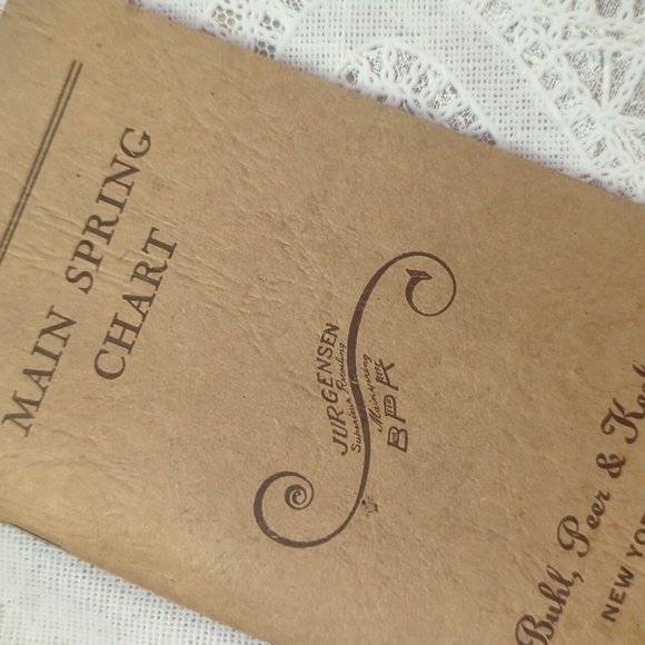 6/$60 Jurgensen Main Spring Chart by Buhl, Peer & Keefe NY Watchmaker booklet - Picture 3 of 11